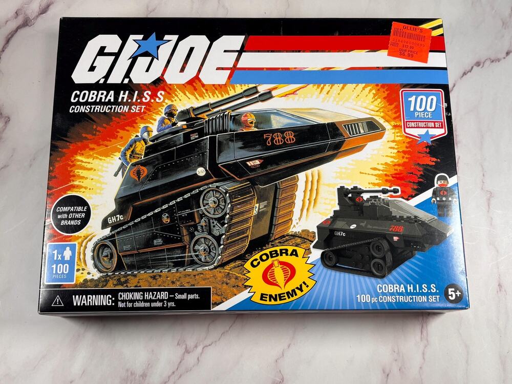GI Joe Cobra HISS 788 Tank Construction Set Hasbro Forever Clever 100 Pieces New